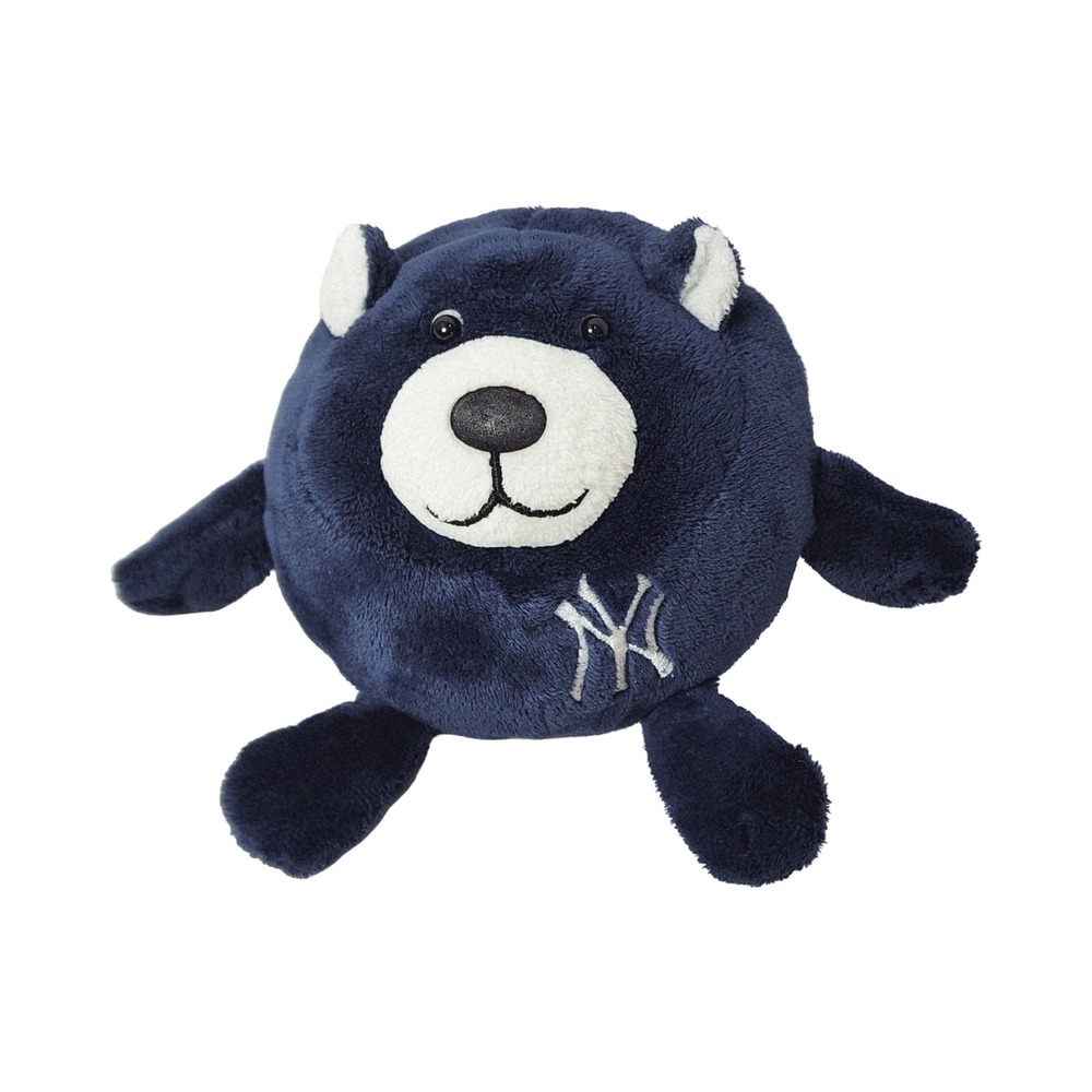 New York Yankees MLB Round Plush Bear Navy Blue Stuffed Animal 6 Inch Logo